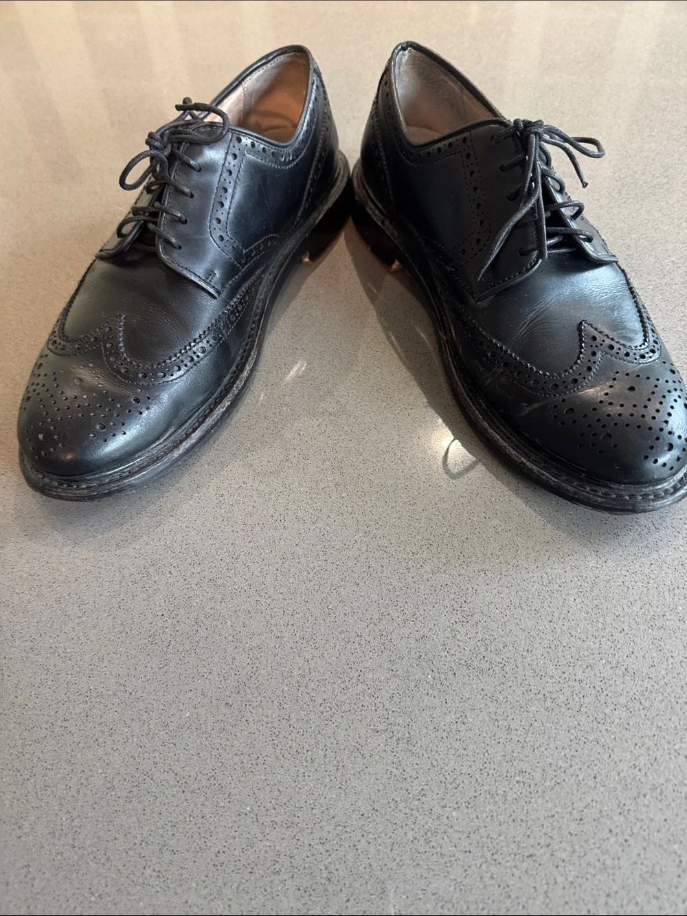 J. Crew Men’s Black Leather Wingtip Oxfords Size 10